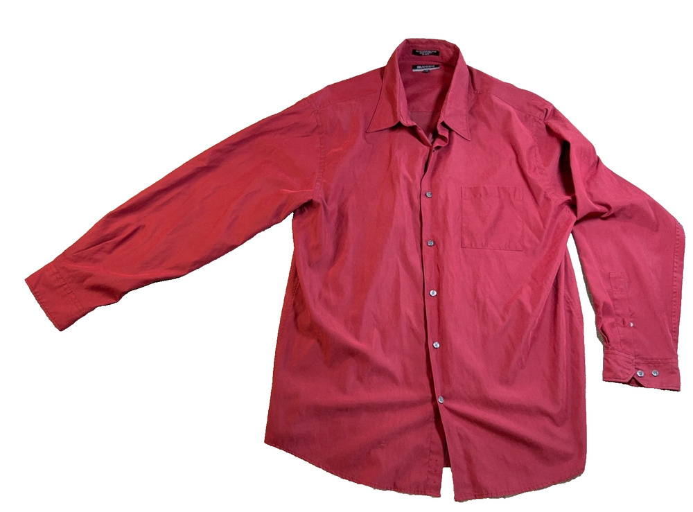 Brandini Le Collezioni Shirt Mens XL Red Faux Suede Microfiber Retro Button Up